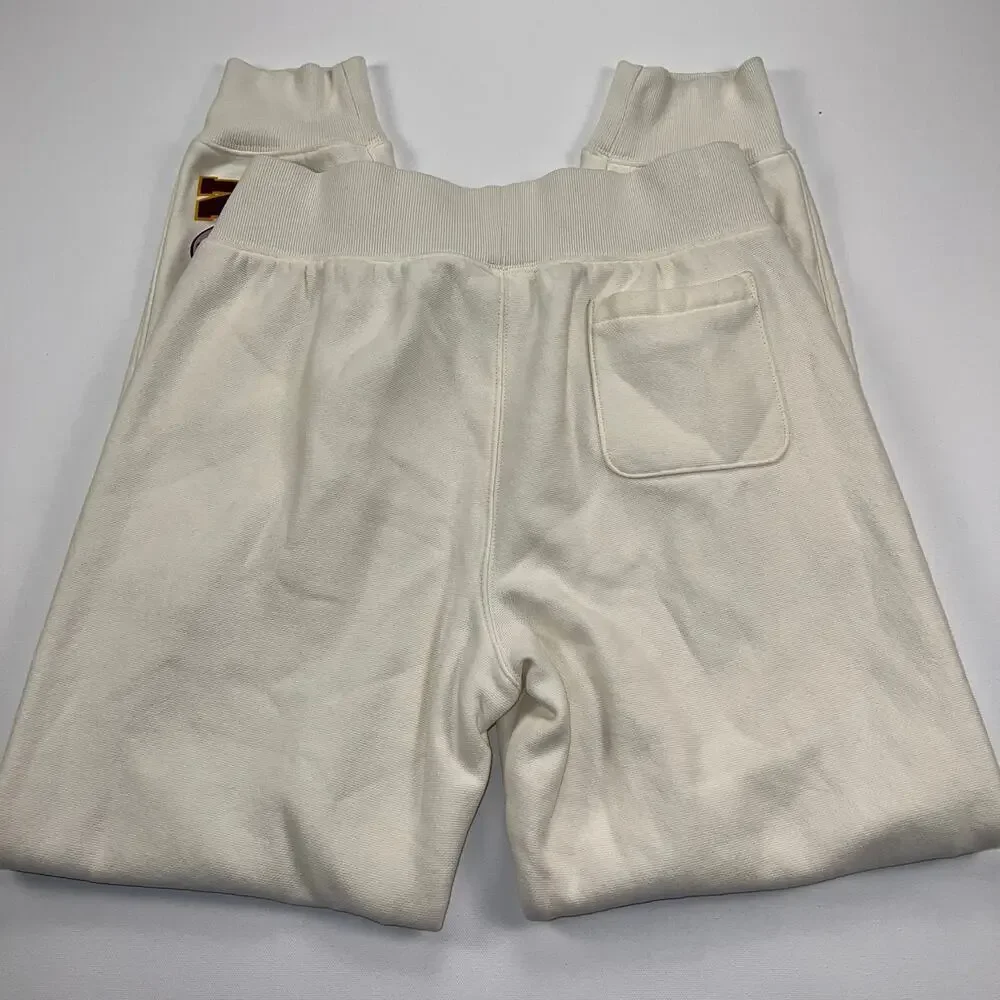 Champion Reverse Weave Jogger Sweat Pant Chalk White Old English Varsity Size M